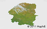 Satellite 3D Map of Evenk Autonomous Okrug, single color outside