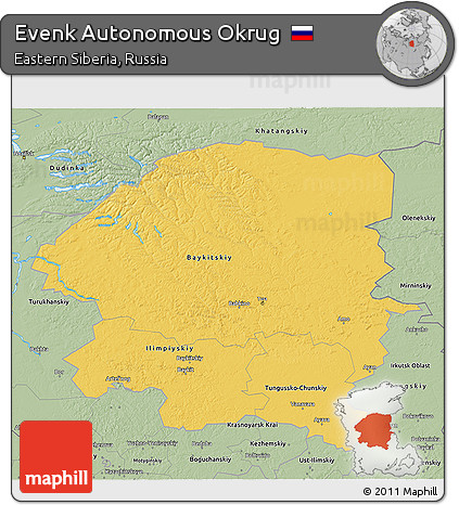 Savanna Style 3D Map of Evenk Autonomous Okrug
