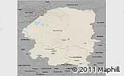 Shaded Relief 3D Map of Evenk Autonomous Okrug, darken, desaturated