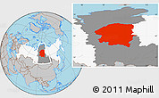Gray Location Map of Evenk Autonomous Okrug, highlighted country, highlighted parent region