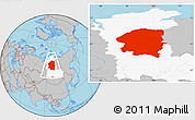 Gray Location Map of Evenk Autonomous Okrug, highlighted parent region