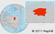 Gray Location Map of Evenk Autonomous Okrug
