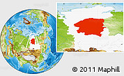 Physical Location Map of Evenk Autonomous Okrug, highlighted parent region