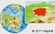 Physical Location Map of Evenk Autonomous Okrug