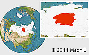 Satellite Location Map of Evenk Autonomous Okrug, highlighted country