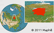 Satellite Location Map of Evenk Autonomous Okrug