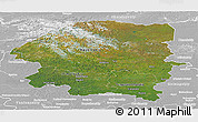 Satellite Panoramic Map of Evenk Autonomous Okrug, lighten, desaturated