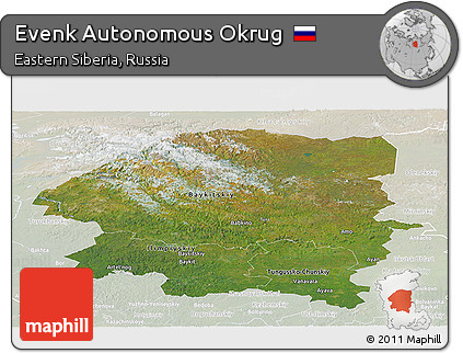 Satellite Panoramic Map of Evenk Autonomous Okrug, lighten