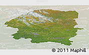 Satellite Panoramic Map of Evenk Autonomous Okrug, lighten