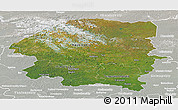 Satellite Panoramic Map of Evenk Autonomous Okrug, lighten, semi-desaturated