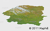 Satellite Panoramic Map of Evenk Autonomous Okrug, single color outside