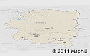 Shaded Relief Panoramic Map of Evenk Autonomous Okrug, lighten, desaturated