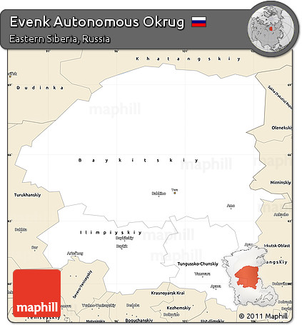 Classic Style Simple Map of Evenk Autonomous Okrug