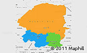 Political Simple Map of Evenk Autonomous Okrug, single color outside, borders and labels