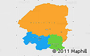 Political Simple Map of Evenk Autonomous Okrug, single color outside