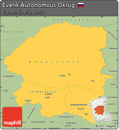 Savanna Style Simple Map of Evenk Autonomous Okrug