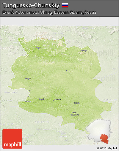 Physical 3D Map of Tungussko-Chunskiy, lighten