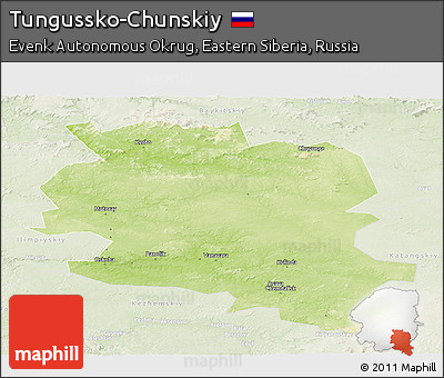 Physical Panoramic Map of Tungussko-Chunskiy, lighten