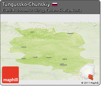 Physical Panoramic Map of Tungussko-Chunskiy, lighten
