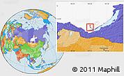 Political Location Map of Irkutsk, highlighted parent region