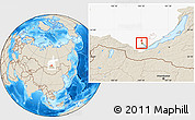 Shaded Relief Location Map of Irkutsk, highlighted parent region