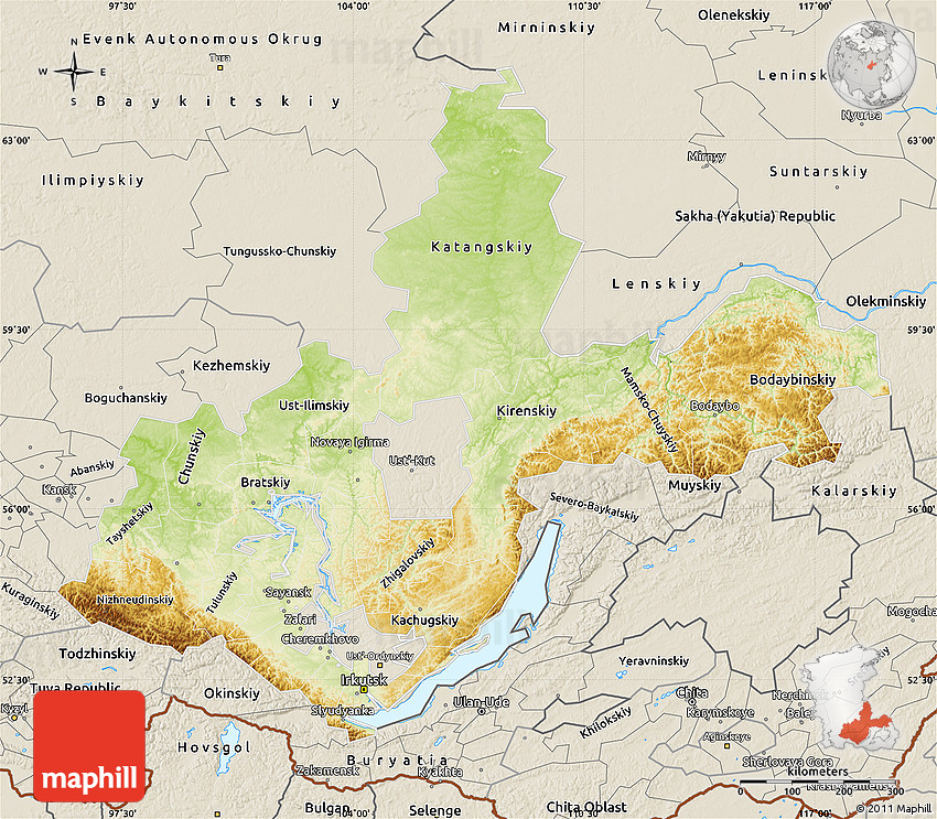 City map Irkutsk Russia