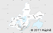 Silver Style Simple Map of Irkutsk Oblast, single color outside