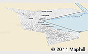 Classic Style 3D Map of Slyudyanskiy, single color outside