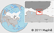 Gray Location Map of Slyudyanskiy, highlighted country, highlighted parent region