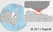 Gray Location Map of Slyudyanskiy, highlighted parent region, highlighted grandparent region