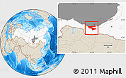 Shaded Relief Location Map of Slyudyanskiy, highlighted country, highlighted parent region