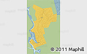 Savanna Style 3D Map of Ust-Udinskiy, single color outside