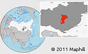 Gray Location Map of Ust-Udinskiy, highlighted country, highlighted parent region