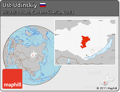 Gray Location Map of Ust-Udinskiy, highlighted parent region