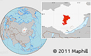 Gray Location Map of Ust-Udinskiy, highlighted parent region