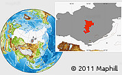 Physical Location Map of Ust-Udinskiy, highlighted country, highlighted parent region