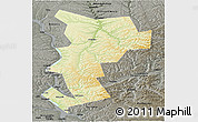 Physical Panoramic Map of Ust-Udinskiy, darken, semi-desaturated