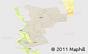 Shaded Relief Panoramic Map of Ust-Udinskiy, single color outside