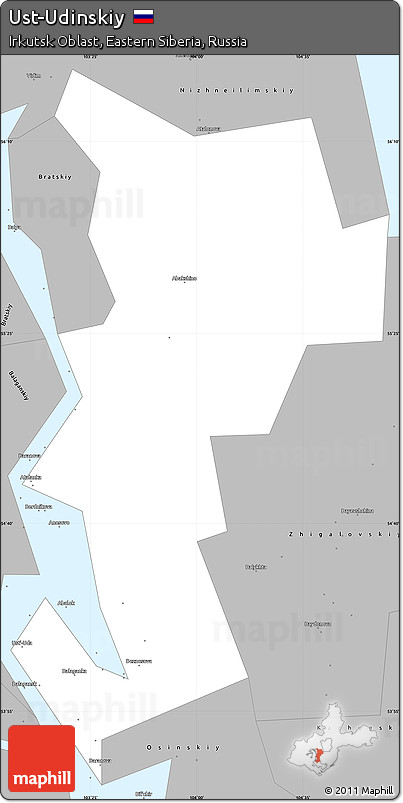 Gray Simple Map of Ust-Udinskiy