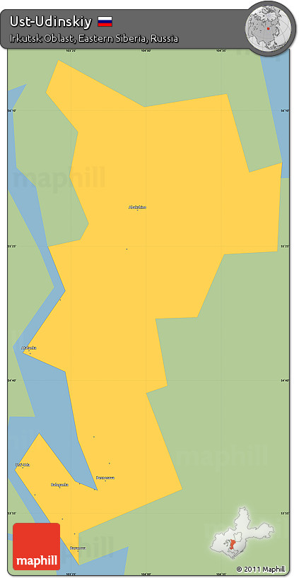 Savanna Style Simple Map of Ust-Udinskiy, single color outside