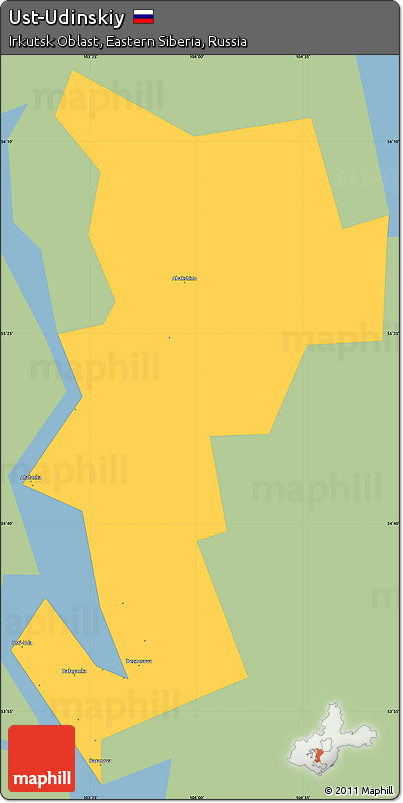 Savanna Style Simple Map of Ust-Udinskiy, single color outside