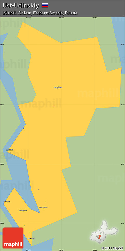 Savanna Style Simple Map of Ust-Udinskiy, single color outside
