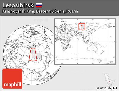 Blank Location Map of Lesosibirsk, highlighted grandparent region, within the entire country