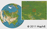 Satellite Location Map of Lesosibirsk