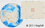 Shaded Relief Location Map of Lesosibirsk