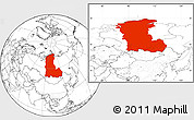 Blank Location Map of Eastern Siberia