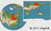 Satellite Location Map of Eastern Siberia, within the entire country