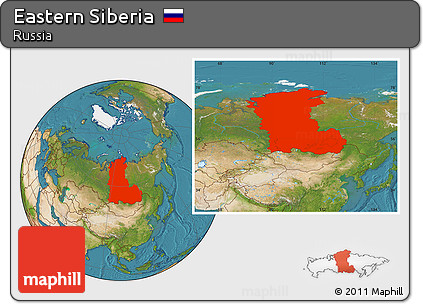 Satellite Location Map of Eastern Siberia