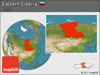Satellite Location Map of Eastern Siberia