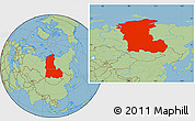 Savanna Style Location Map of Eastern Siberia